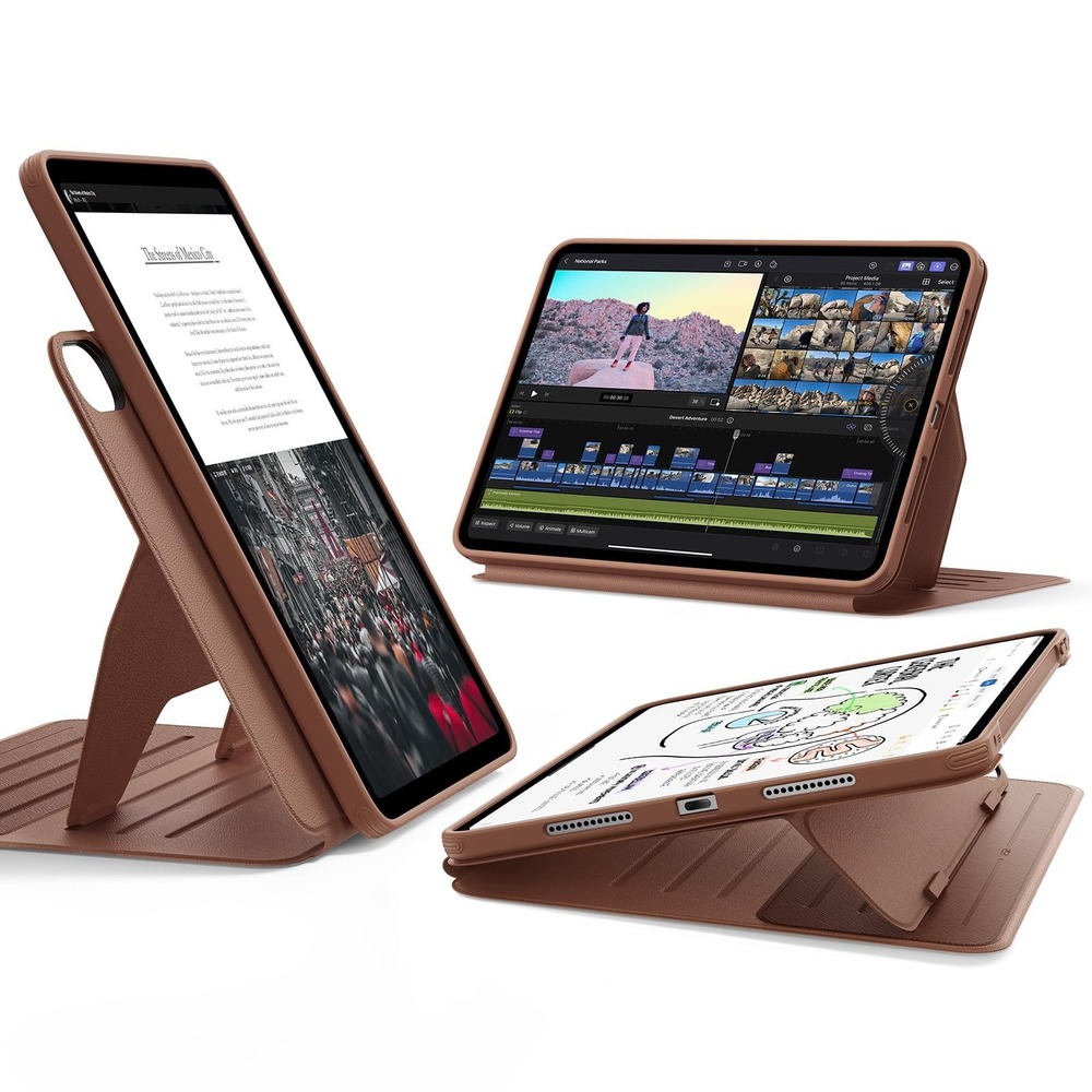 ESR Magnetic Case iPad Air 11 M4 M3 M2 10.9 5th 4th Gen Brown Folio Stand